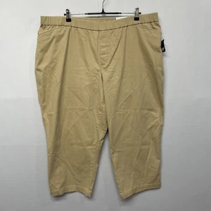 NWT Lands' End Women Mid Rise Capri Crop Pants Size 24W Beige B353 -1 - Picture 1 of 21