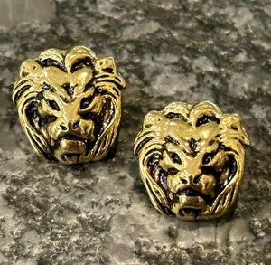 Anne Kline signierte Vintage goldfarbene Löwenkopf Ohrstecker - seltener Fund - Bild 1 von 6