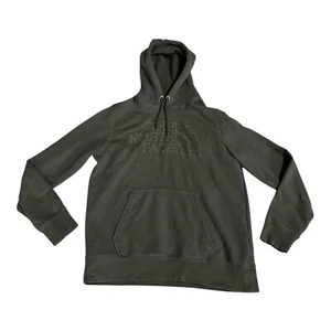The NorthFace Hoodie Sweatshirt Men Size L Army Moss Green Pullover Big Logo - Picture 1 of 9