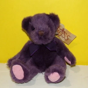 Osos de peluche Russ Berrie púrpura del pasado #1836 patas de pana arco de 8" - Imagen 1 de 3