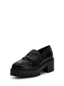 GUESS FL8WNYLEA14 Mokassin College Schuhe Fashion Leder schwarz logotiert - Bild 1 von 5