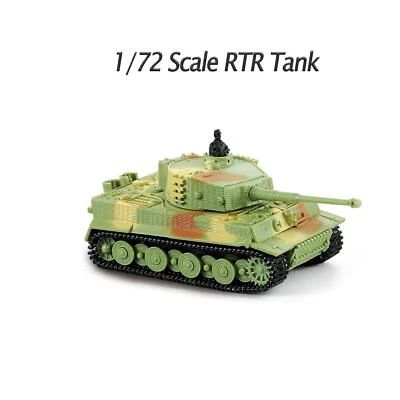Assembled RC Tiger Tank WW2 Battle Tank 1/72 RTR Toy Sound Turret Rotates 2.4G - Image 1 of 2