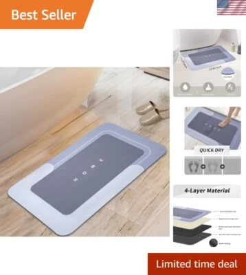 Tapete de banho absorvente diatomita 15,7"x23,6" tapete antiderrapante secagem rápida para chuveiro - Imagem 1 de 4