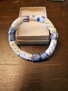Handmade Fancy Blue White Bracelet - Beads - Picture 1 of 4