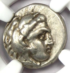 Greek Macedon Alexander the Great AR Drachm Zeus Coin 336-323 BC - NGC Choice VF - Picture 1 of 6