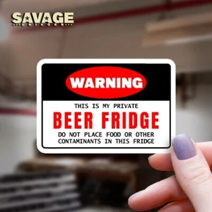 100% Waterproof Warning Beer Fridge Vinyl Sticker! - Picture 1 of 2