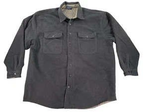 Coyote Jacket Mens Size 2XL Black Quilted Fleece Button Up Shacket Cabincore - Picture 1 of 6