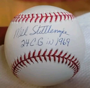 Mel Stottlemyre Signed Baseball incribed "24 CG in 1969" New York Yankee Steiner - Picture 1 of 10