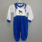 Baby Boy 90’s  Vintage Two Piece Outfit Blue 6/9mo Rockinghorse