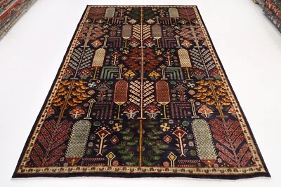 7 x 10 ft Navy Blue Afghan Hand Knotted Wool Area Bidjar Bedroom living room Rug - Image 1 of 4