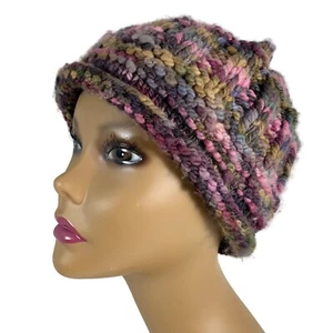 Handmade Knitted Crochet Multicolor Wool Blend Granny Beanie Hat For Adults - Picture 1 of 8