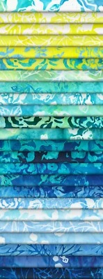 Azure Breeze Batik ~ Kaufman Rollup ~ 40 tiras de 2-1/2" Foto 1 de 3