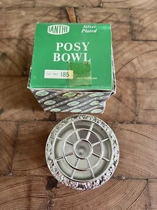 VINTAGE Ianthe Silver Plated Embossed Ornate Round Rose Bowl In Original Box - Bild 1 von 5