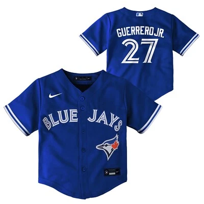 Camiseta deportiva de jugador réplica real Vladimir Guerrero Jr de los Azulejos de Toronto para niños pequeños Foto 1 de 3