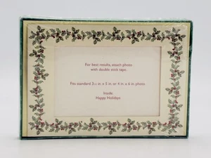 Set 14 Photo Christmas Greeting Cards 4”x6” Studio 18 Red w/ Green Holly Leaves - Picture 1 of 4