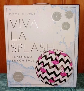 Viva La Splash Rosa Flamenco Playa Pelota Piscina Enorme Flotador 27" Diámetro Nuevo En Caja - Imagen 1 de 7