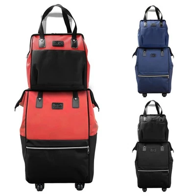 2 Piece Carry On Travel Luggage w/4 Wheels Tote Bag Expandable Rolling Suitcase - Image 1 of 4