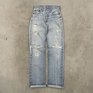 True Vintage 70’s Levis 501 Red Line Selvedge Faded Distressed Repaired Jeans - Picture 1 of 15