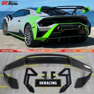 Dry Carbon Fiber Rear Trunk Spoiler Wing Body Kits For Lamborghini Huracan STO - Picture 1 of 33