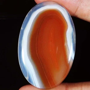 74.15 CT Natural BANDED Agate Oval Cabochon Agate Gemstone 31x48x5 mm eb570 - Picture 1 of 6