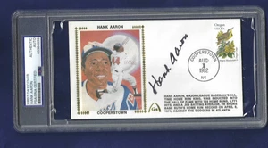 Hank Aaron Autographed First Day Cover Atlanta Braves Baseball HOFer PSA SLABBED - Picture 1 of 1