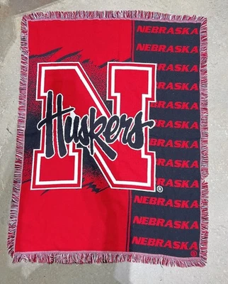 Nebraska Huskers Cornhuskers Tapestry Throw Lap Accent Blanket 44.5”X59” NCAA - Image 1 of 4