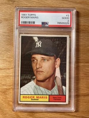 1961 Topps - Roger Maris #2 PSA 2 NY Yankees MVP HR King - Image 1 of 2