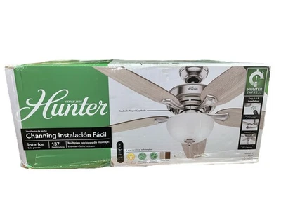 Hunter Channing 54"Ceiling Fan 53366 "049694533678" Missing Glass - Image 1 of 3