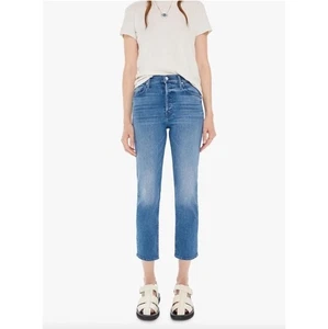 Mother The Tomcat Wash In Oui Oui Size 24 Blue Denim Jeans Cropped High Rise - Picture 1 of 5