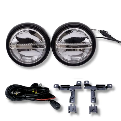 Juego de luces puntuales delanteras Mini Clubman F54 LED DRL 14- cableado y soportes negros - Imagen 1 de 4