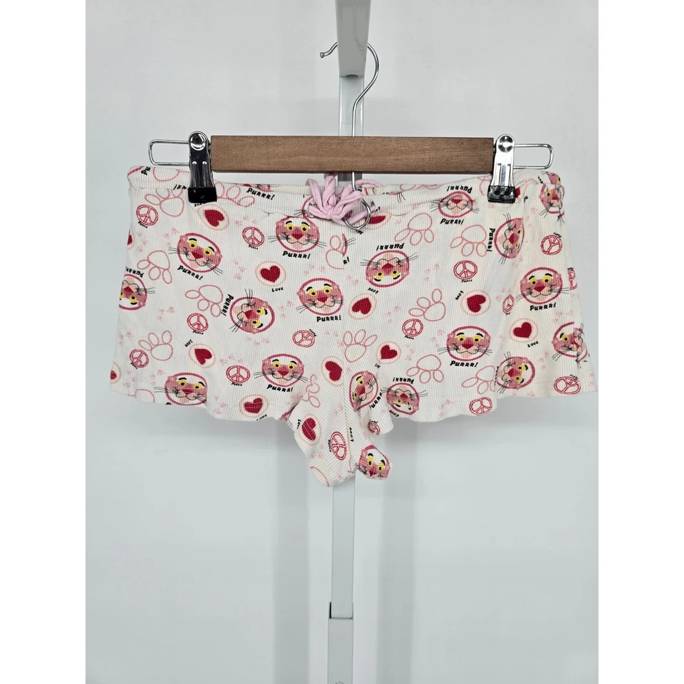 Vintage Y2k Pink Panther Womens Sz M Cotton Sleep Pajama Shorts 2000s - Image 1 of 4