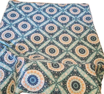 King 绗缝棉被 & 2 King 枕套双面沿海波西米亚 86"x100" — 第 1/4 张图片