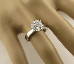 ANILLO 3CT DIAMANTE CULTIVADO EN LABORATORIO CERTIFICADO IGI COLOR VS1 ORO BLANCO 14K CAÑA EURO - Imagen 1 de 13
