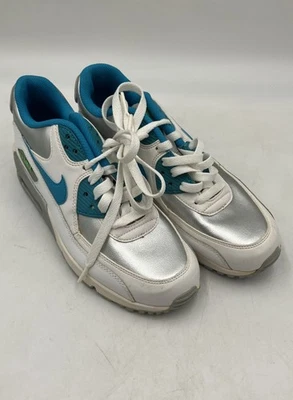 Nike Niños Air Max 90 GS 724881-004 Blanco Plata Zapatillas con Cordones Zapatos Talla 7Y Foto 1 de 4