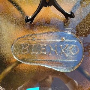 Placa de vidrio Blenko de colección 🔥HTF CON AGUJEROS🔥 Cristal en color ~ Aprox 12,25"x7" - Imagen 1 de 9