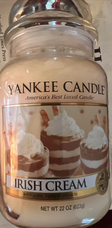 Yankee Candle Retired "IRISH CREAM" 22 oz Rare White Label New - Image 1 of 4