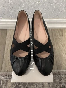 TARYN ROSE SCHWARZE LEDER-BALLERINAS Größe 7,5 - Bild 1 von 4