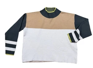 Anthropologie Maeve The Carys Mock-Neck Sweater Women’s M Green Beige ivory - Picture 1 of 10