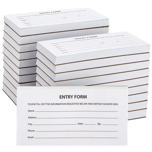 2000 Raffle Ticket Sheets, Entry Forms for Contests, School Events, 20 Pads - Picture 1 of 10