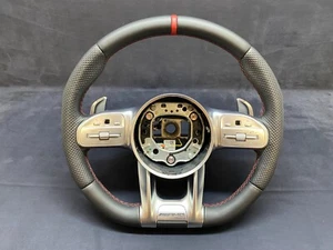 Mercedes-Benz W205 W213 W253 W222 W177 W167 Steering Wheel AMG Leather Paddles - Picture 1 of 7