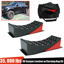 Rv Camper Levelers w/Carrying Bag Kit Curved Leveling Wheel Blocks+Chocks 2 Pack