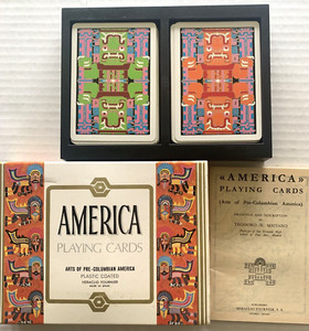 Vtg 1960 America Playing Cards Art of Pre-Columbia Fournier Spain History