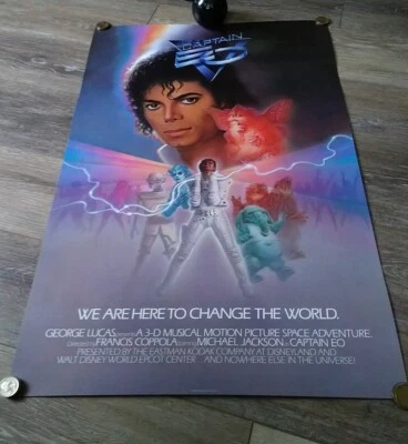 原版迈克尔·杰克逊 EO 船长 1986 年 EPCOT 复古迪士尼世界海报标志 — 第 1/3 张图片