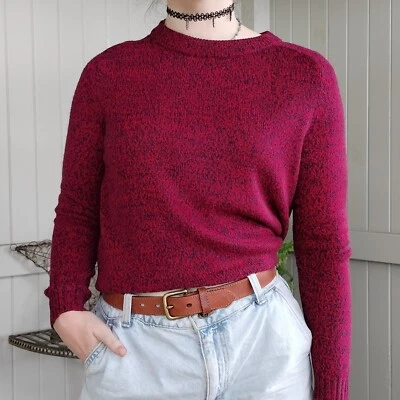 Suéter Jersey H&M Mujer Rojo Azul Marino Tejido Manga Larga Grunge Fit 8-12 Foto 1 de 4