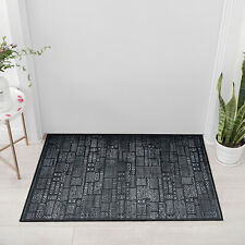 Doormat Thick Plush Kitchen Floor Rug Charcoal Black Modern Rug 50x80cm
