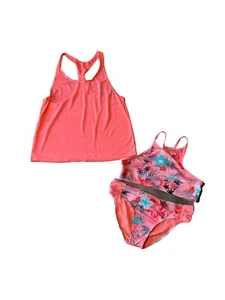 Zero Xposer 3 Pc Racerback Bikini Swimsuit Tank Top Girls Youth Sz 16 Pink EUC - Picture 1 of 23
