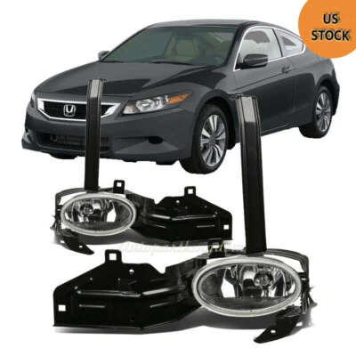 For 08-10 Honda Accord Cupe 2DR Clear Fog Lights Lens Bumper Lamps Kit - Изображение 1 из 4