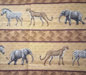 jungle animals zebra fun fabric length elephant crafts piece 25 x 10.5 inch - Picture 1 of 2