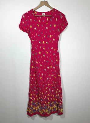 Hanna Andersson Maxi Dress Pink Floral Print Women's XS Cottagecore Prairie - Image 1 of 4