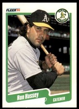 1990 Fleer Baseball Card Ron Hassey Oakland Athletics #8